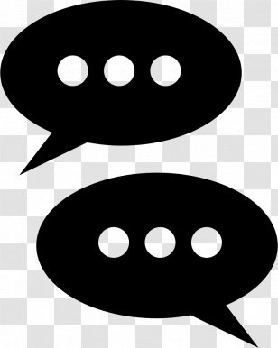 Speech Balloon Online Chat - Black And White - Head Transparent PNG