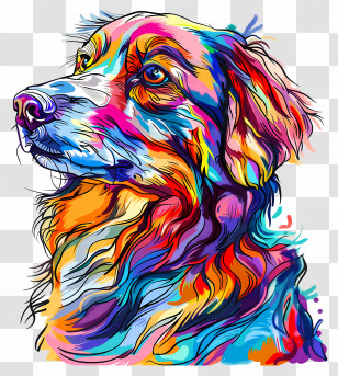Dog - Colorful Dog Portrait Illustration Transparent PNG
