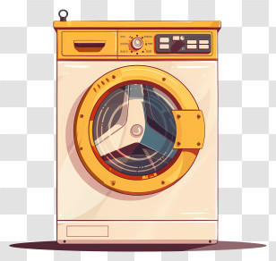 Washing Machine - Vintage Cartoon Washing Machine Illustration Transparent PNG