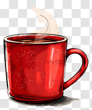 Hot Drink - Red Cup With Steam Transparent PNG
