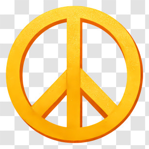 Golden Peace Symbol - Yellow Peace Symbol Transparent PNG