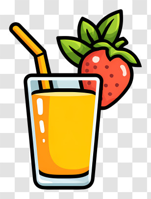 Juice Icon - Refreshing Juice With Strawberry Transparent PNG