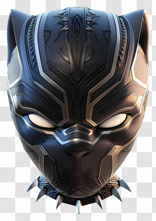 Black Panther - Black Panther Mask Close-up Transparent PNG
