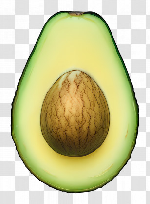 Avocado - Half Avocado With Seed Transparent PNG