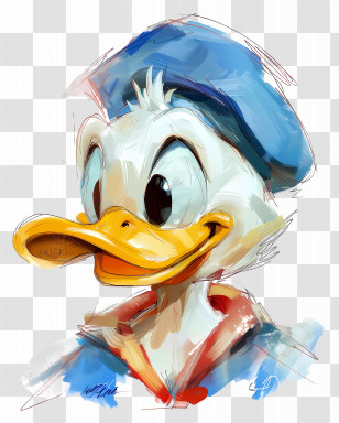 Donald Duck Head - Duck Cartoon Character Illustration Transparent PNG