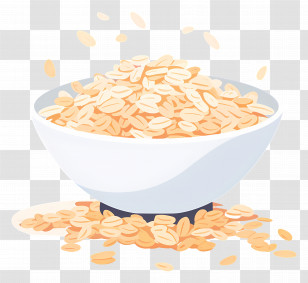 Oatmeal - Healthy Bowl Of Oats For Breakfast Illustration Transparent PNG