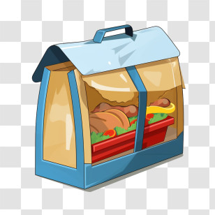 Food Delivery Bag - Illustrated Lunchbox With Food Inside Transparent PNG
