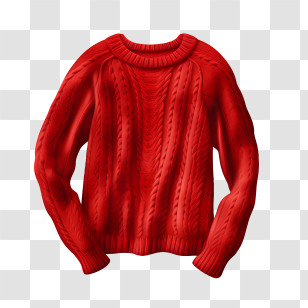 Christmas Sweater - Red Knitted Sweater Illustration Transparent PNG