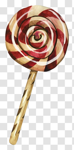 Lollipop - Red And White Swirled Lollipop Transparent PNG