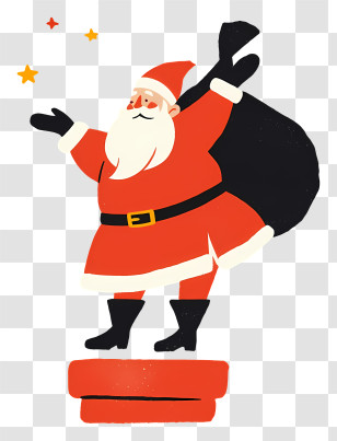 Quirky Santa - Cute Santa On Chimney Transparent PNG