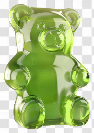 Gummy Bear - Green Jelly Gummy Bear Candy Transparent PNG