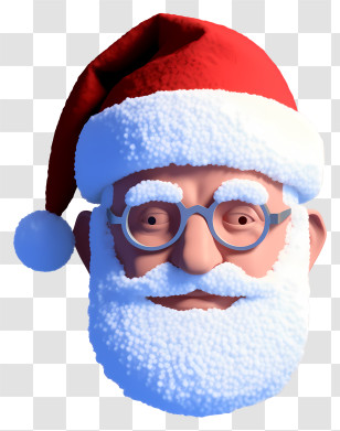 Santa Claus - Santa Claus With Glasses And Red Hat Transparent PNG