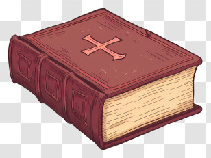 Holy Bible Book - Classic Bible With Cross Illustration Transparent PNG