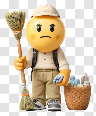 Janitor - Emoji Janitor With A Broom Transparent PNG