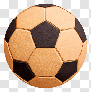 Football - Golden Soccer Ball Design Transparent PNG