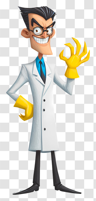 Principal Scudworth - Evil Mad Scientist Cartoon Transparent PNG