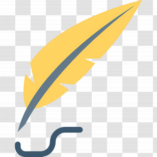 Feather - Yellow Feather Quill Transparent PNG