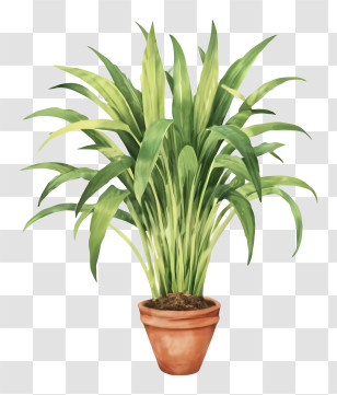 Cartoon - Potted Plant Illustration With Green Leaves Transparent PNG