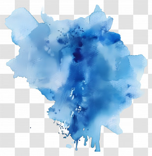 Blue Watercolor Stain - Abstract Blue Watercolor Splash Illustration Transparent PNG