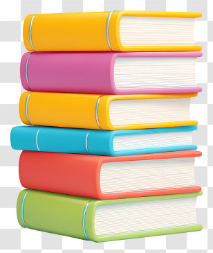 Stack Of Textbooks - Colorful Stack Of Books Transparent PNG