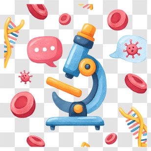 Biology Medical Research - Cute Microscope Science Icons Transparent PNG