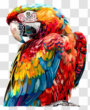 Macaw - Bright And Detailed Parrot Illustration Transparent PNG