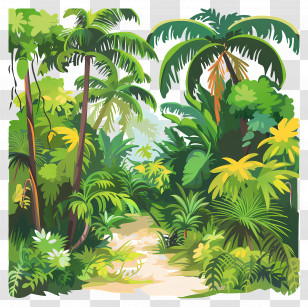 Jungle Background - Tropical Jungle Scenery Transparent PNG
