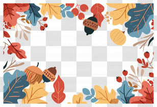Autumn Background - Autumn Leaves Decorative Border Illustration Transparent PNG
