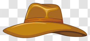 Brown Leather Hat - Wide-Brimmed Golden Brown Hat Transparent PNG
