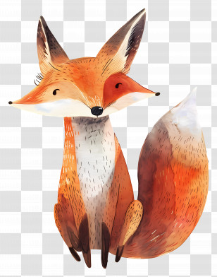 Cartoon Fox - Adorable Fox Illustration Transparent PNG