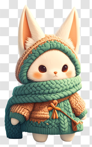 Wool Scarf Knit - Cozy Knit Bunny Transparent PNG