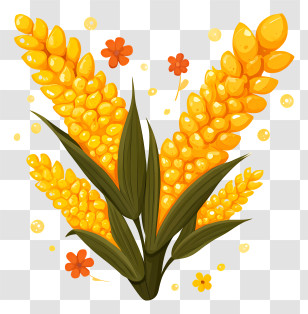 Dried Wheat - Bright Yellow Millet Illustration Transparent PNG