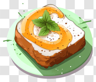 Toasted Bread - Delicious Toast On Plate Cartoon Transparent PNG