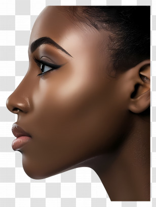 Black Woman Face - Side Silhouette Of A Female Face Transparent PNG