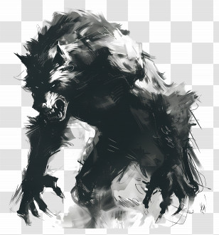 Werewolf - Fierce Black Werewolf Transparent PNG