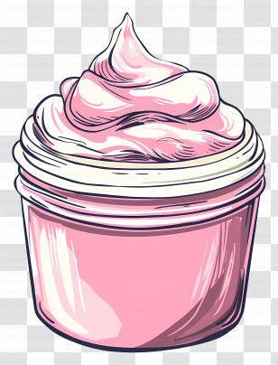 Cream - Pink Cream Jar Illustration Transparent PNG
