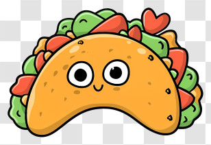 Icon - Cartoon Taco With Face Transparent PNG