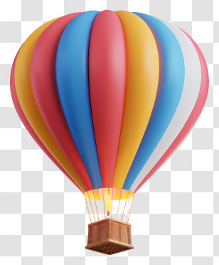 Hot Air Balloon - Colorful Hot Air Balloon Object Transparent PNG