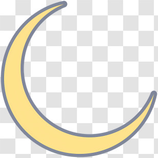 Crescent - Minimalist Yellow Crescent Moon Icon Transparent PNG
