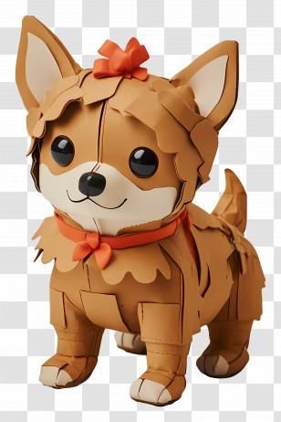 Christmas Dog - Cute Origami Paper Dog Transparent PNG