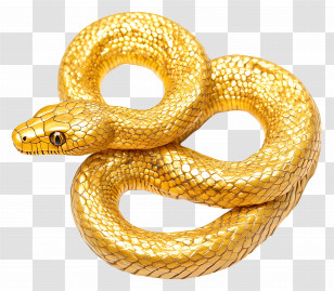 Gold Snake - Golden Shiny Snake Illustration Transparent PNG
