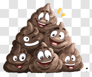 Pile Of Poo Emoji - Happy Poop Cartoon Transparent PNG