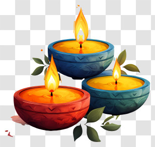 Diwali Lamp - Festive Oil Lamps For Diwali Transparent PNG
