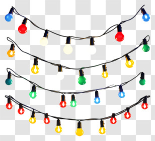 Christmas Lights - Colorful String Lights For Decoration Transparent PNG