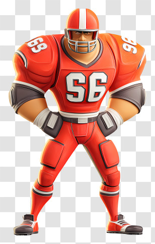 American Football Defensive End - Strong Football Player Transparent PNG