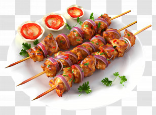 Satay - Grilled Skewers With Vegetables Transparent PNG