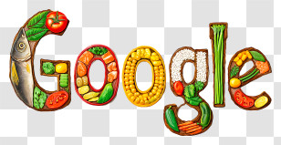 Google Logo - Google Logo With Food Elements Transparent PNG