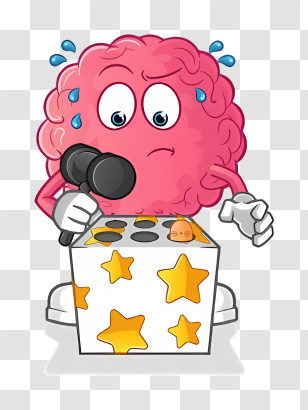 Cartoon Brain - Brain Cartoon Playing Whack-a-Mole Transparent PNG