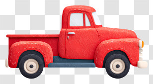 Big Truck Car - Red Pickup Truck Illustration Transparent PNG