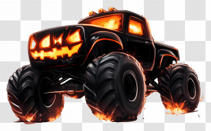 Halloween Monster Truck - Black Monster Truck Transparent PNG